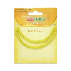 6 Packs of Butter Jade Beads - 4mm - 45 pcs.