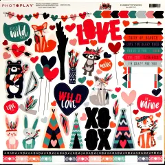 PhotoPlay Wild Love 12 x 12 Cardstock Element Stickers