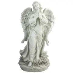 Northlight 24.5" Light Olive Green Praying Angel Decorative Outdoor Garden Statue