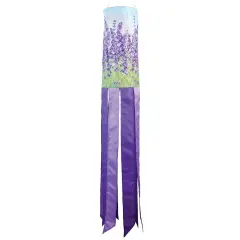 In the Breeze 5211 &mdash; Lavender 40-inch Inspiration Windsock &mdash; Colorful Hanging Garden D&eacute;cor with Embroidered Details