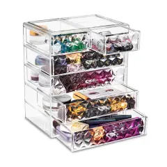 Sorbus Acrylic Makeup & Jewelry Organizer Storage Case- (4 Large, 2 Small Drawers) Diamond