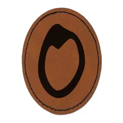 Letter O Uppercase Felt Marker Font Round Iron-On Engraved Faux Leather Patch Applique - 2.5" Brown