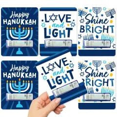 Big Dot of Happiness Hanukkah Menorah - DIY Assorted Chanukah Holiday Party Cash Holder Gift - Funny Money Cards - Set of 6