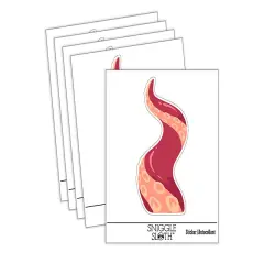 Pocket Tentacle Octopus Squid Kraken Waterproof Vinyl Phone Tablet Laptop Water Bottle Sticker Set - 5 Pack