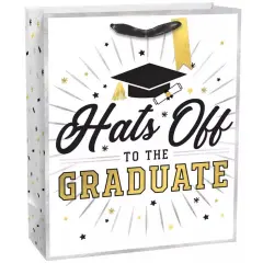 Hats Off To The Grad Large Glossy Gift Bag, 1ct