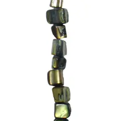 6 Packs of Tinted Shell Nugget Beads - Olive - 2 x 8" Strand