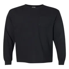Comfort Colors&reg; Unisex Garment-Dyed Heavyweight Long Sleeve Pocket T-Shirt Black