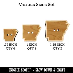 Arkansas State Silhouette Wood Buttons for Sewing Knitting Crochet DIY Craft