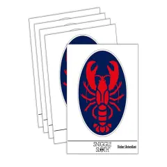 Maine Lobster Seafood Crustacean Waterproof Vinyl Phone Tablet Laptop Water Bottle Sticker Set - 5 Pack