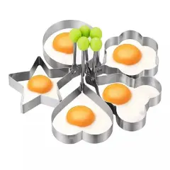 5 Non-Stick Stainless Steel Fried Egg Pancake Ring Mold Kitchen Tools