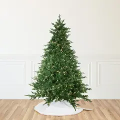 Northlight Real Touch&trade;️Pre-Lit Full Minnesota Balsam Fir Artificial Christmas Tree - 6.5' - Warm White LED Green