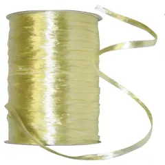 Pearl Finish Raffia Ribbon --- 1/4in x 100 yards --- Maize Color