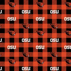 Sykel Enterprises-Oregon State University Fleece Fabric-Oregon State Beavers Buffalo Plaid Fleece Blanket Fabric-Sold by the yard