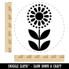 Scandinavian Sunflower Self-Inking Rubber Stamp Ink Stamper for Stamping Crafting Planners Black