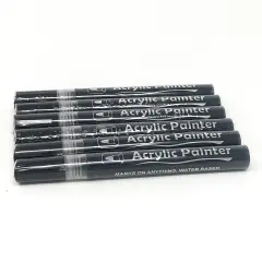 Acrylic Paint Marker Pens Set for Pebble, Rock, Stone Painting, Scrapbooking, Fabric Black(6pcs)