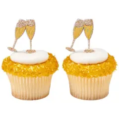 Toasting Glasses DecoPics&reg; Cupcake Decoration, 12ct