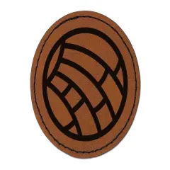 Concha Pan Dulce Circle Sweet Mexican Bread Round Iron-On Engraved Faux Leather Patch Applique - 2.5" Brown