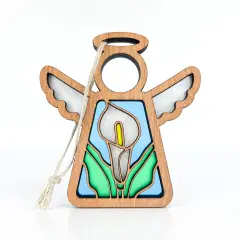 3.5" (H) Calla Lily Ornament - Handcrafted in Texas - Mother's Angels&reg; Christmas Angel Wings Figurine