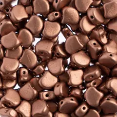 John Bead Czech Glass Metallic Matte Ginko Beads, 50g Bronze Copper
