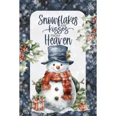 Snowflakes Are Christmas Wood Plaque with Easel and Hook Wall Tabletop Art - 4 inches x 6 inches