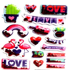 Premium Valentine's Day Icons Dimensional Shaker Stickers