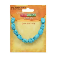 6 Packs of Synthetic Turquoise with Matrix Nugget Beads Pack of 10