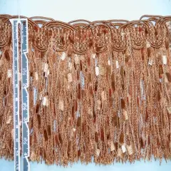 Kitcheniva 4" Confetti Lace Tassel Fringe Trim Salmon