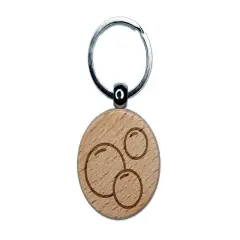 Soap Bubbles Engraved Wood Round Keychain Tag Charm