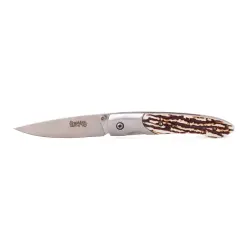 Lehman's Antler Lockback Folding Knife, Compact, All-Purpose Pocket Knives with Stainless Steel 3.5 inch Blade