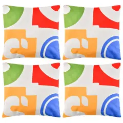 Costway 4 PCS Square Throw Pillows Removable & Washable Velvet Pillow 18''x18'' Red