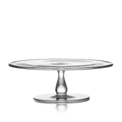 11 Inch Round Cake Plate, Handmade Glass Dessert Stand .