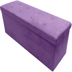 Sorbus Storage Bench Chest Collapsible Folding Bench Purple