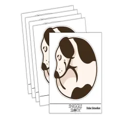 Sleeping Dog Curled Up Ball Waterproof Vinyl Phone Tablet Laptop Water Bottle Sticker Set - 5 Pack