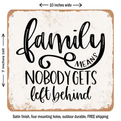 DECORATIVE METAL SIGN - Family - 3 - Vintage Rusty Look