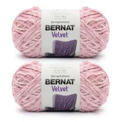 Bernat Velvet Quiet Pink Yarn - 2 Pack of 300g/10.5oz - Polyester - 5 Bulky - 315 Yards - Knitting/Crochet