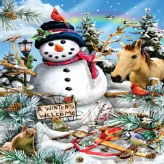 Sunsout Winter's Welcome 500 pc Christmas Jigsaw Puzzle 35194