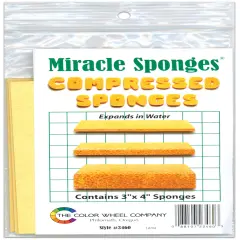 Color Wheel Miracle Sponges Compressed Sponges 4/Pkg-3"X4"