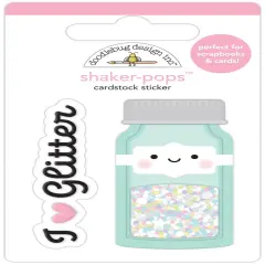 Doodlebug Shaker-Pops 3D Stickers-Glitter Jar