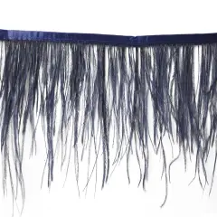 Belagio Ostrich Feather Trim, 6" Wide, 10-Yard Bolt, Navy Blue