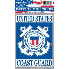 Patriotic United States Coast Guard Sticker (3"x4-1/4")