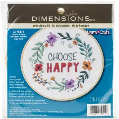 Dimensions Embroidery Kit 6" Round-Choose Happy Stitched In Thread