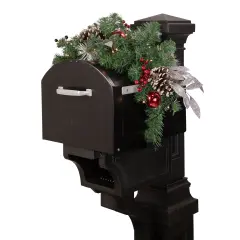 Northlight 36" Pre-lit Decorated Artificial Pine Christmas Mailbox Swag Green