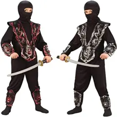 Fun World Boys Red and Black Ninja Fighter Halloween Costume - Medium
