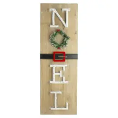 Northlight 23.75" Vertical Beige Wooden Noel Christmas Sign with Santa's Belt