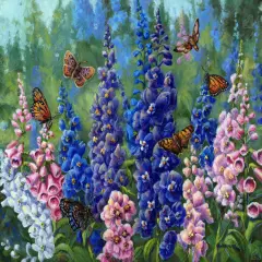 Butterfly and Delphinium