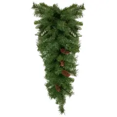 Northlight Black River Pine Artificial Christmas Teardrop Swag with Pine Cones - 30" - Unlit Green