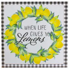 Northlight White and Black Gingham "When Life Gives You Lemons" Decorative Wall Art 13.75"