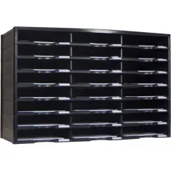 Storex 24-Compartment Literature Organizer, Black (Drop Ship Approved Packing) (replaces 61611U01C)