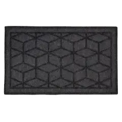 Northlight Gray Diamond Patterned Rectangular Coir Doormat 18" x 30"