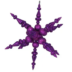 Vickerman Commercial Shatterproof 3-Finish Radical 3D Snowflake Christmas Ornament - 30" - Purple